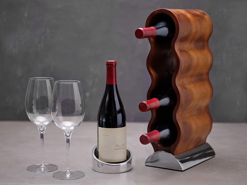 Nambe NambÃ© Tilt Wine Coaster - Angled Rim Alloy Drip Catcher & Bottle Holder - Sculptural Metal Table Accent for Barware, Entertaining & Home Bar, Chilled Bottle Rest & Counter DÃ©cor & Wine Accessories - Image 3